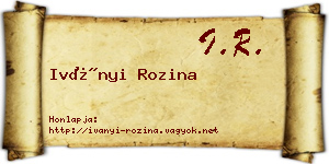 Iványi Rozina névjegykártya