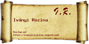Iványi Rozina névjegykártya